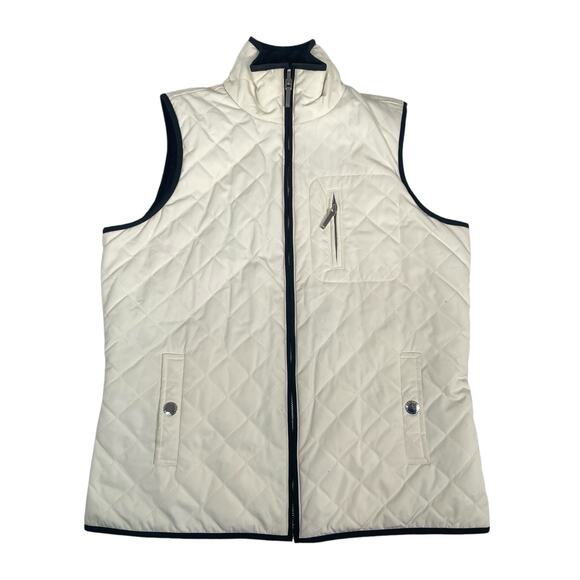 Lauren Ralph Lauren Womens Petite Small Quilted Reversible Vest Black White P/P - Picture 6 of 12